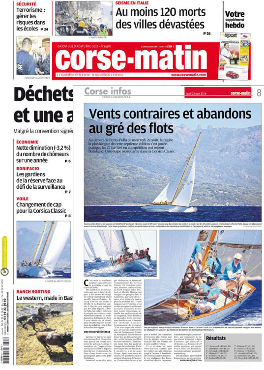 La revue de presse Corse-Matin / Corse-Matin media coverage 2016