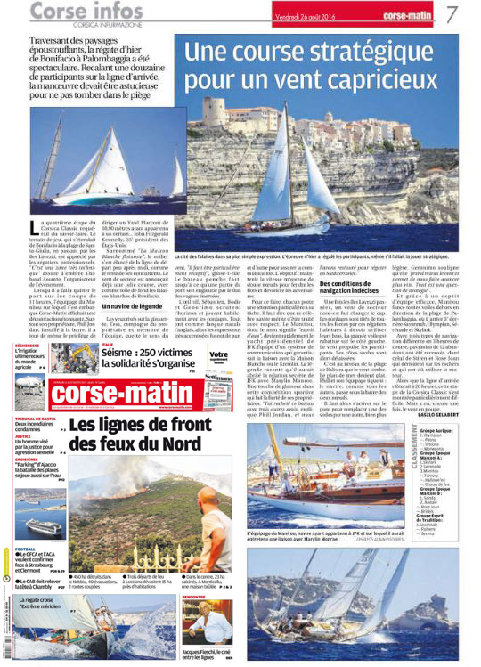 La revue de presse Corse-Matin / Corse-Matin media coverage 2016