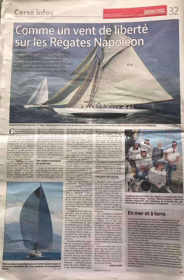 Revue de presse 2ème Régates Napoléon 2021 Revue de presse 2ème Régates Napoléon 2021