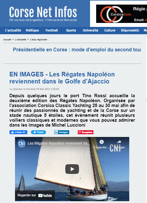 Revue de presse 2ème Régates Napoléon 2021