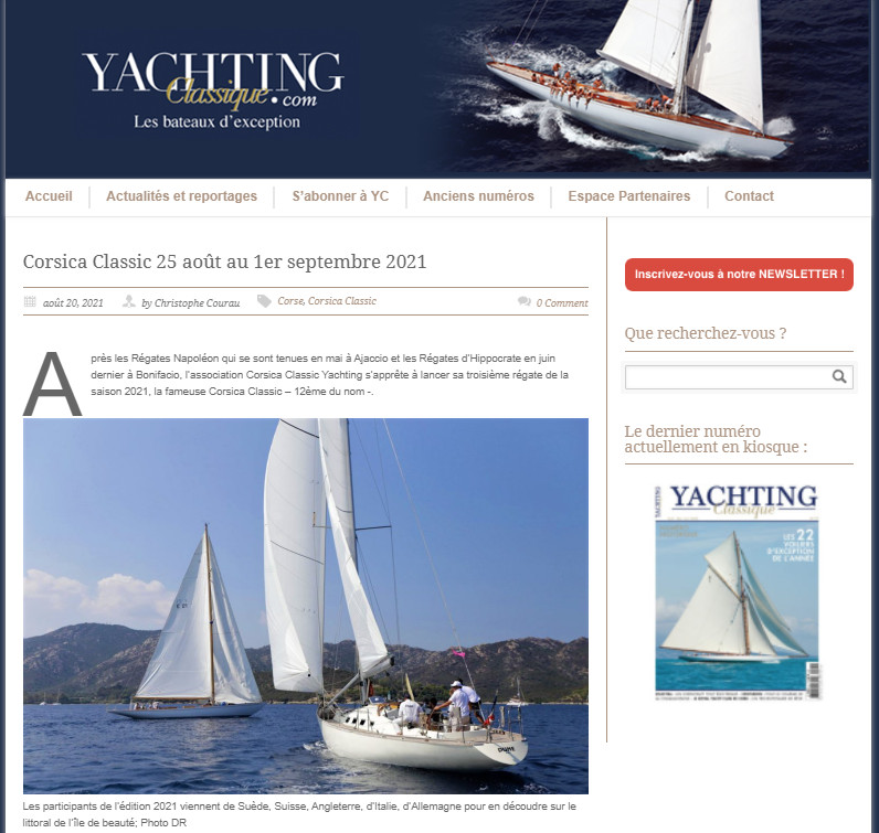 Revue de Presse 12ème Corsica Classic, Bonifacio, Taverna, Macinaggio, Saint-Florent, 2021 Revue de Presse 12ème Corsica Classic, Bonifacio, Taverna, Macinaggio, Saint-Florent, 2021