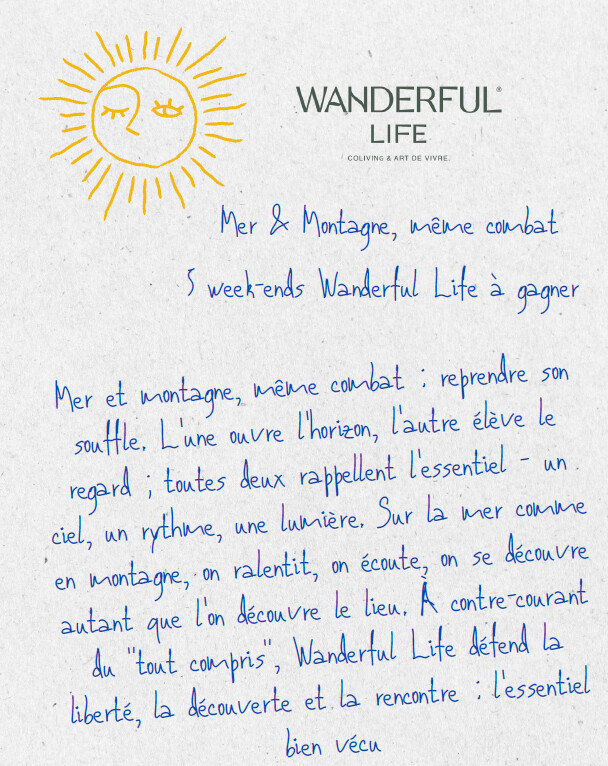 Wanderful Life Les Arcs x Saint Gervais 5 weekend à gagner à la montagne... Wanderful Life Les Arcs x Saint Gervais 5 weekend à gagner à la montagne...