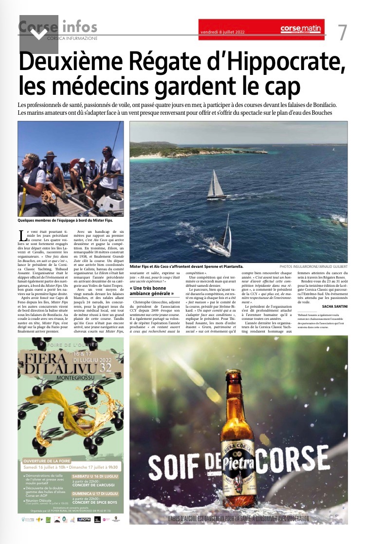 Revue de presse Corsica Classic Yachting 2022 Revue de presse Corsica Classic Yachting 2022