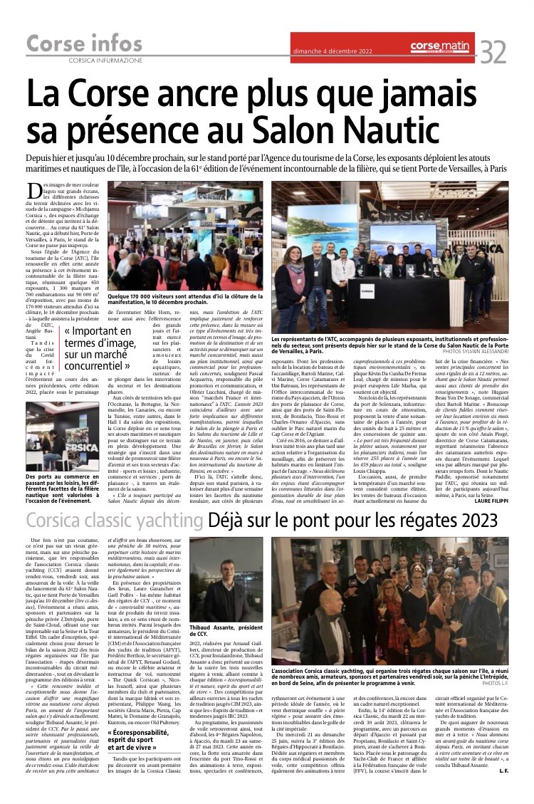 Revue de presse Corsica Classic Yachting 2022 Revue de presse Corsica Classic Yachting 2022