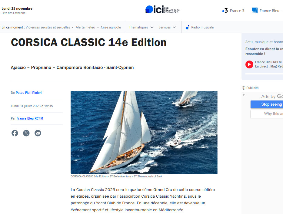 Revue de presse Corsica Classic Yachting 2023 Revue de presse Corsica Classic Yachting 2023