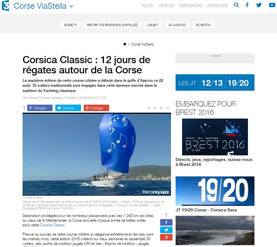 La revue de presse régionale / Corsican media Coverage 2016 