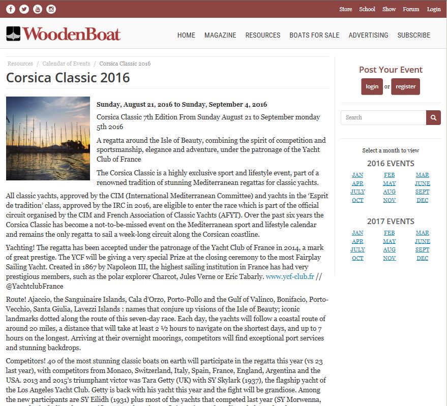 La revue de presse Corsica Classic 2016 / Media Coverage 2016  La revue de presse Corsica Classic 2016 / Media Coverage 2016