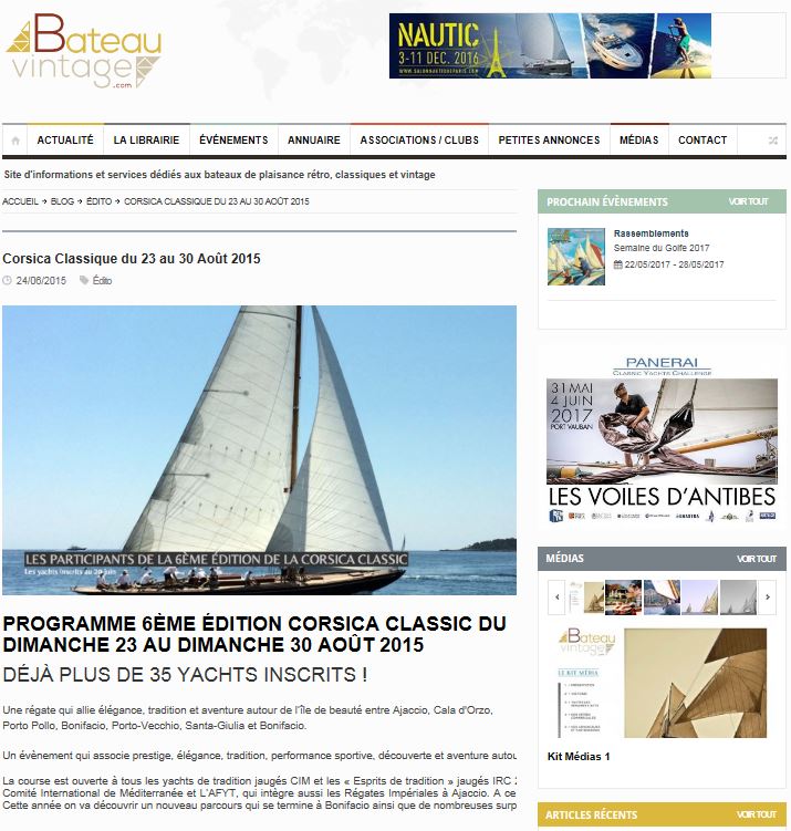 La revue de presse Corsica Classic 2016 / Media Coverage 2016 