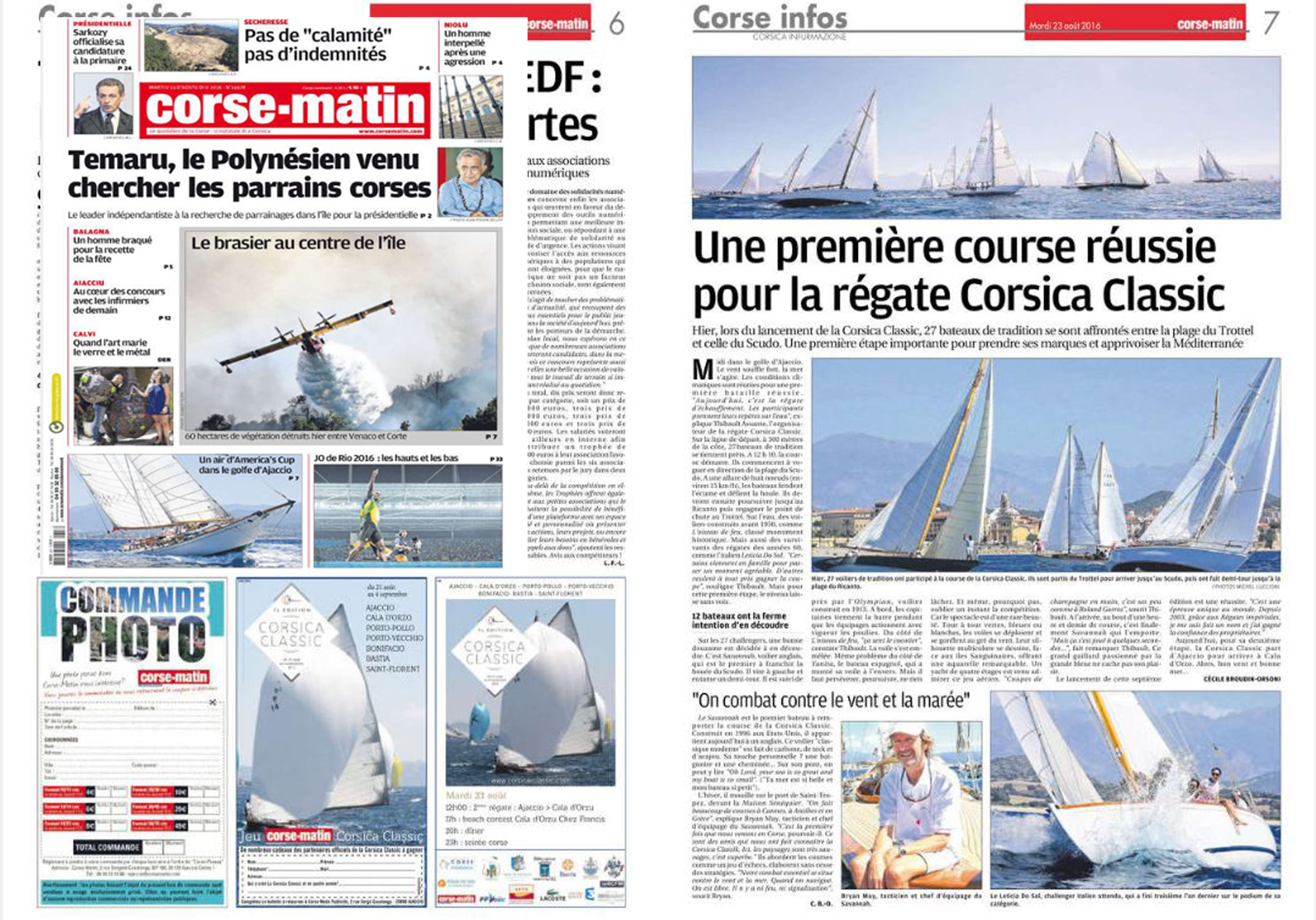 La revue de presse Corse-Matin / Corse-Matin media coverage 2016