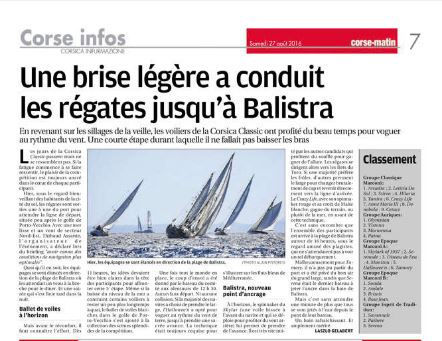 La revue de presse Corse-Matin / Corse-Matin media coverage 2016