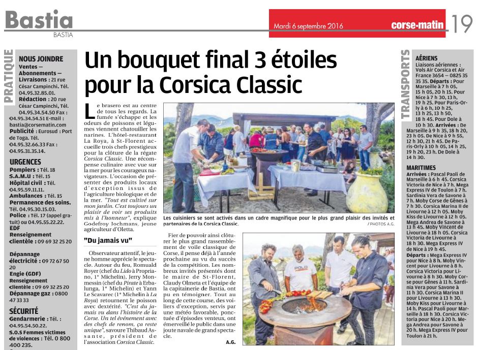 La revue de presse Corse-Matin / Corse-Matin media coverage 2016