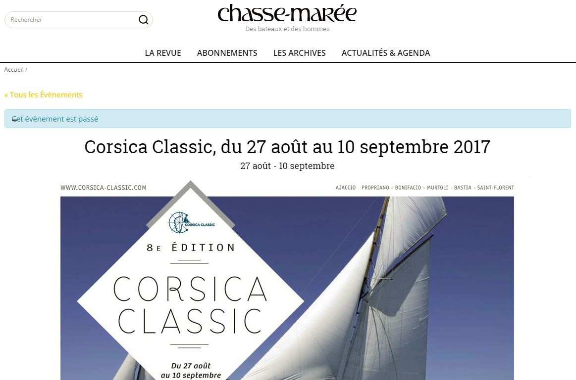 LA REVUE DE PRESSE Nationale CORSICA CLASSIC 2017 /  French MEDIA COVERAGE 2017