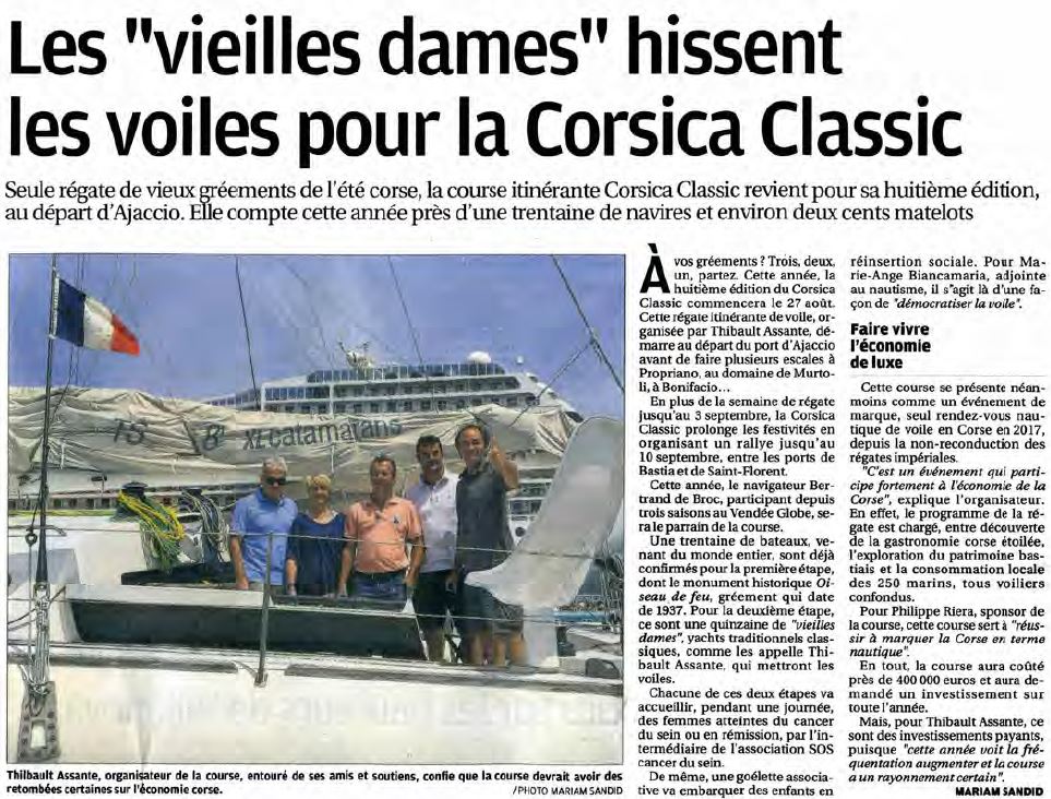 Corse Matin 10 août 2017 page Corse Infos