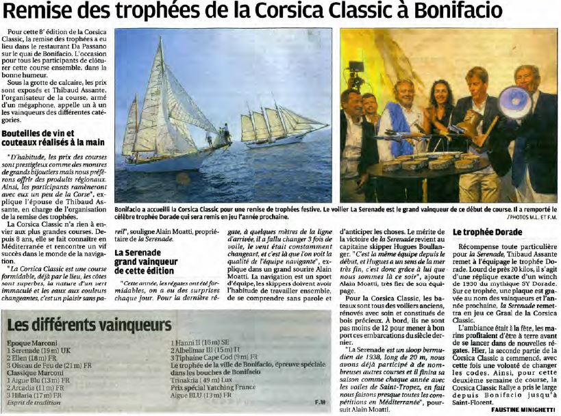 Corse Matin 5 septembre 2017 page Bonifacio