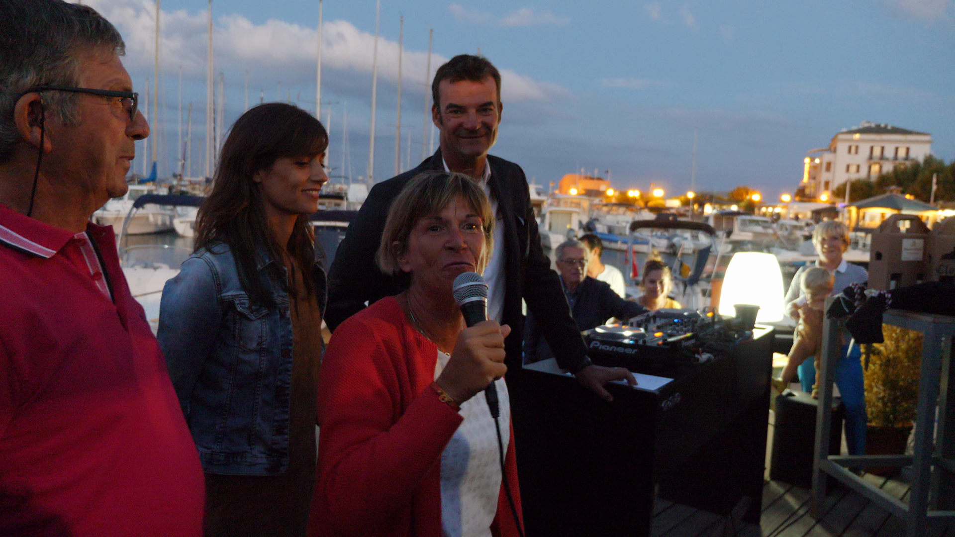 CC 2018 Remise des prix Bastia - Macinaggio Mr le Maire Patrice Quilici, Zaza Murzilli, Tania Young Marraine de la Corsica Classic, Thibaud Assante photo JP Pyrée DR