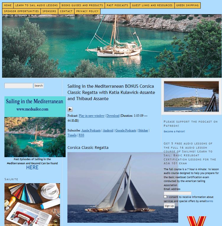 Couverture Medsailor photo Corsica Classic 2019 Françoise Tafani SY Eileen 1938 x SY Quatre Quarts III