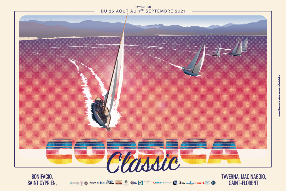 Affiche Corsica Classic 12ème édition Seb Lyky Design photo Emmanuel Kirch x Nicolas de Stefano DR