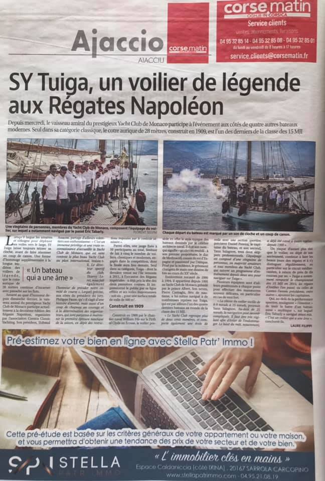 Revue de presse 2ème Régates Napoléon 2021