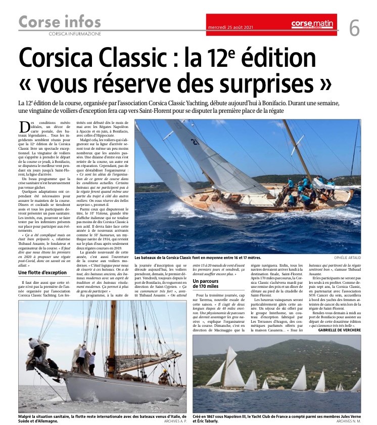 Revue de Presse 12ème Corsica Classic, Bonifacio, Taverna, Macinaggio, Saint-Florent, 2021