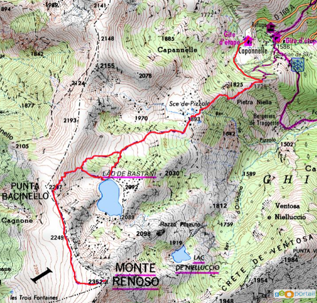 Itinéraire ascension Renoso 2352m photo DR