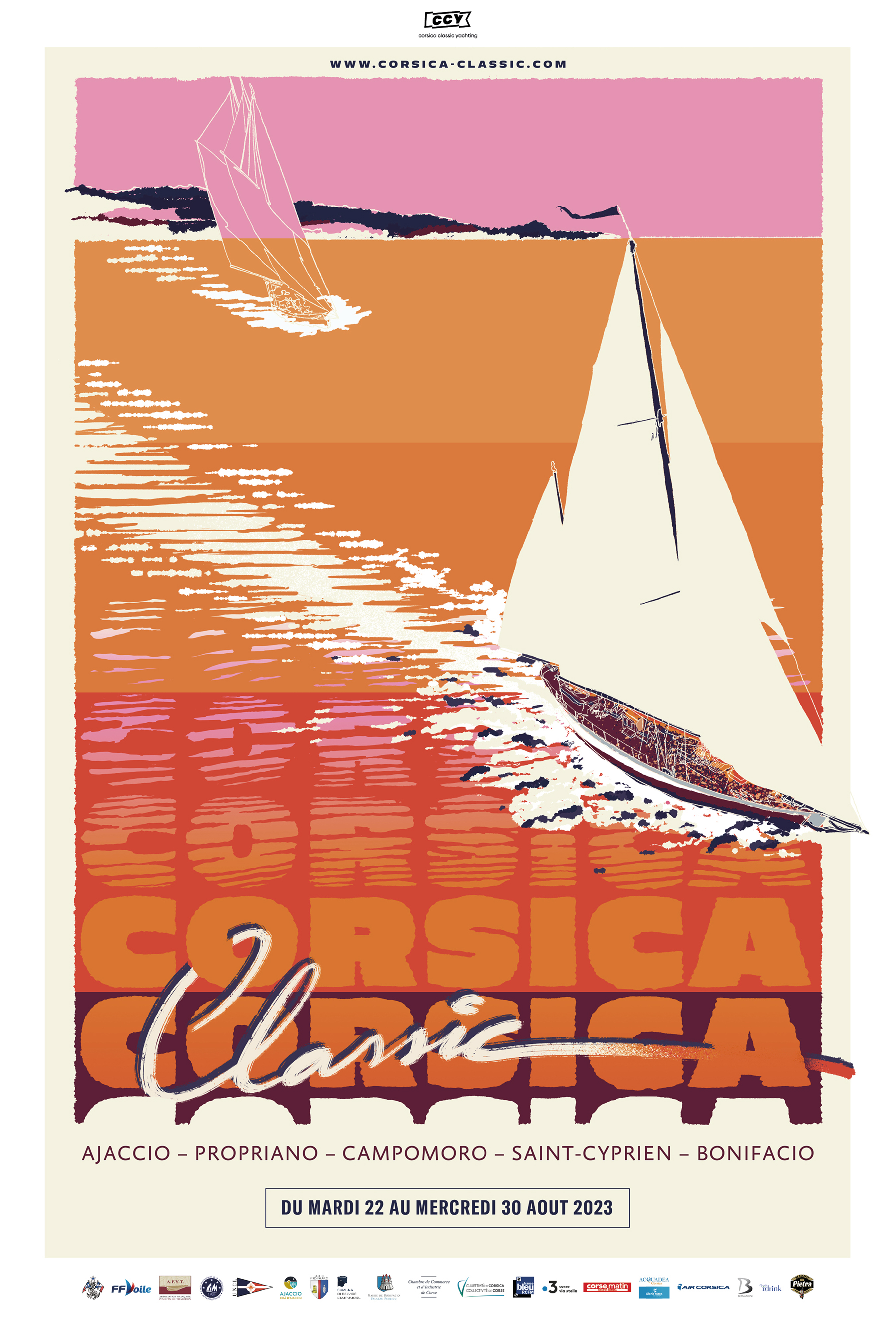 Corsica Classic 2023 affiche officielle design by Seb Lyky photo Arnaud Guilbert DR