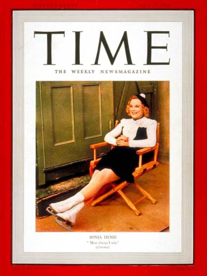 Sonja Henie 1939 couverture Time The weeklynews magazine photo DR