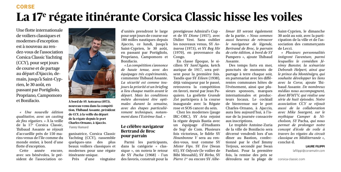 Corse Matin 23 août 2026