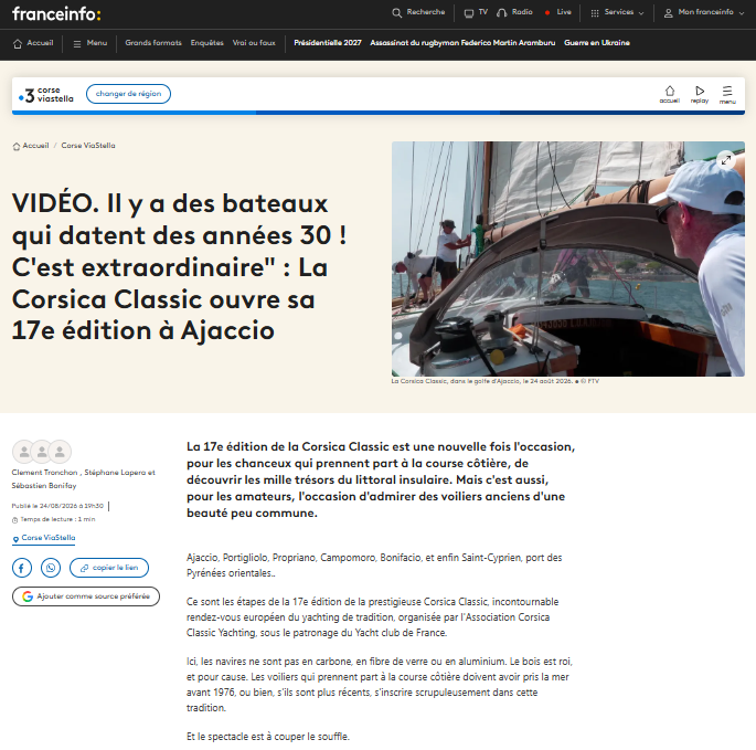 Via Stella Corsica Sera 19/20 lundi 24 août 2026